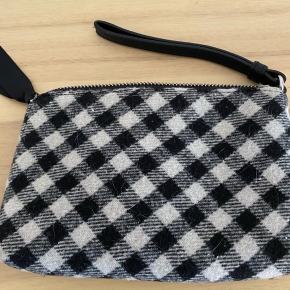 Talbots Black and Tan Plaid Wristlet with Penguin Applique - Picture 3 of 5